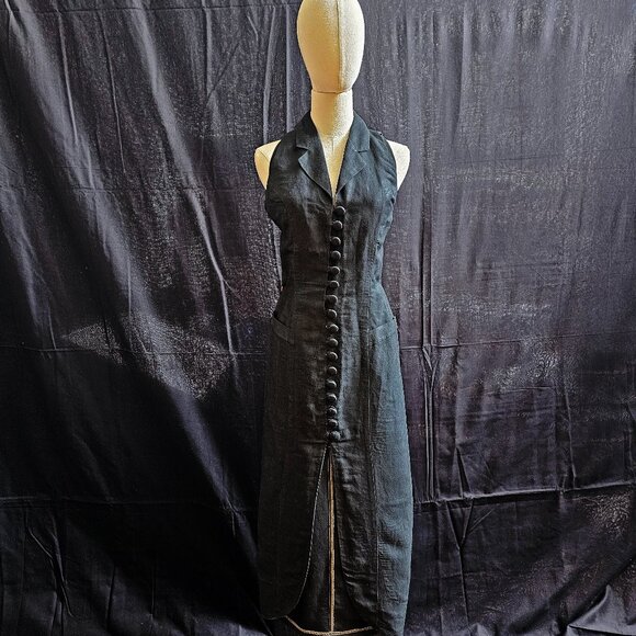 Gently Used Elegant Black Halter Dress - Picture 1 of 2